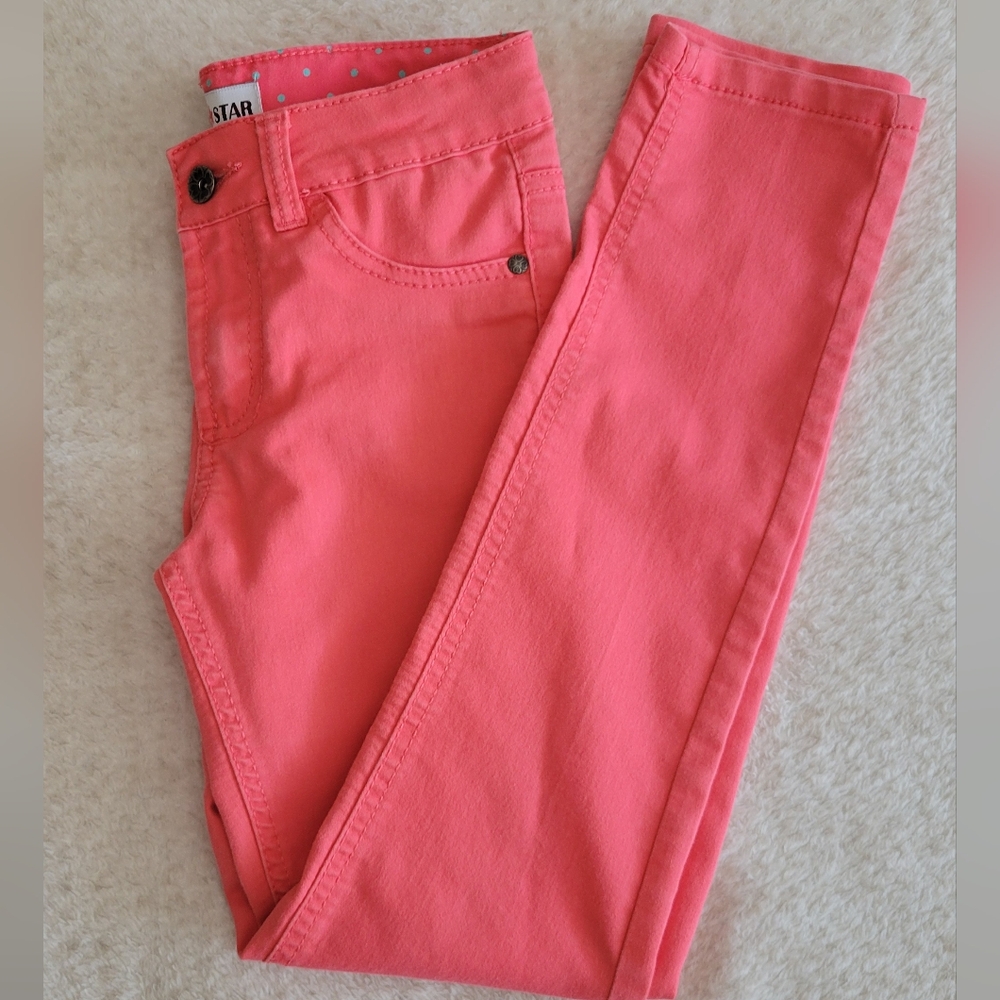 Urban Star Girl's Bright Coral Pink Skinny Jeans